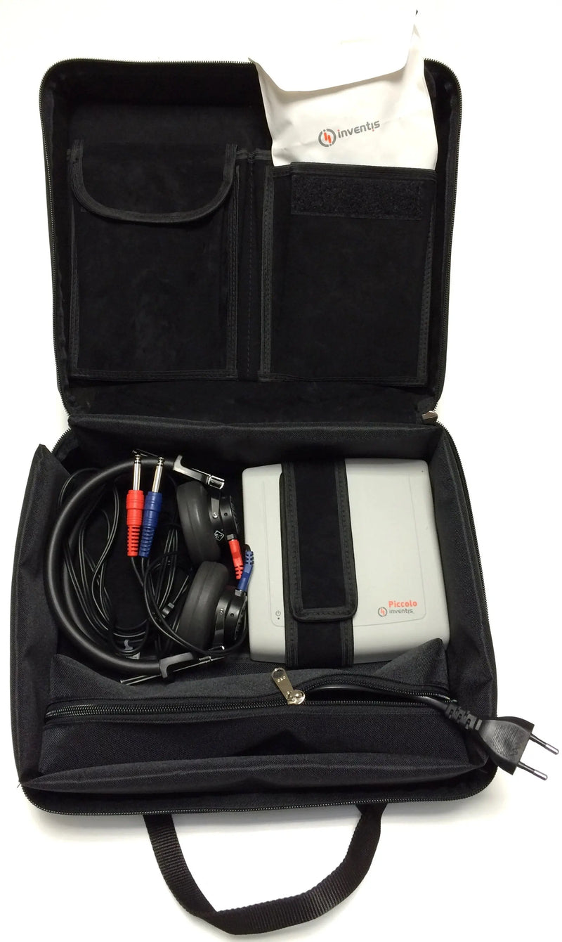 Black, light weight carrrying case for audiometer